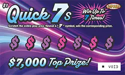 Quick 7s Nebraska scratch game ticket