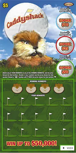 Caddyshack Nebraska scratch game ticket