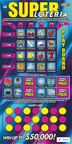 Super Loteria Nebraska scratch game ticket