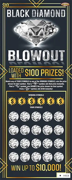 Black Diamond Blowout Nebraska scratch game ticket