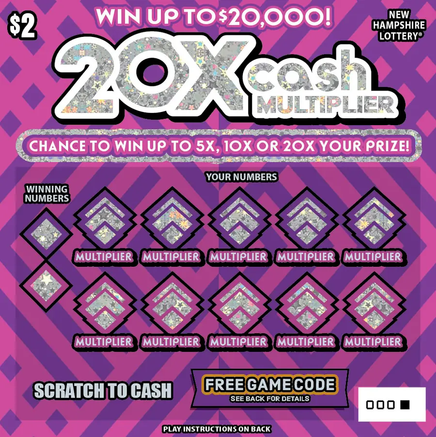 20X Cash Multiplier New Hampshire scratch game ticket