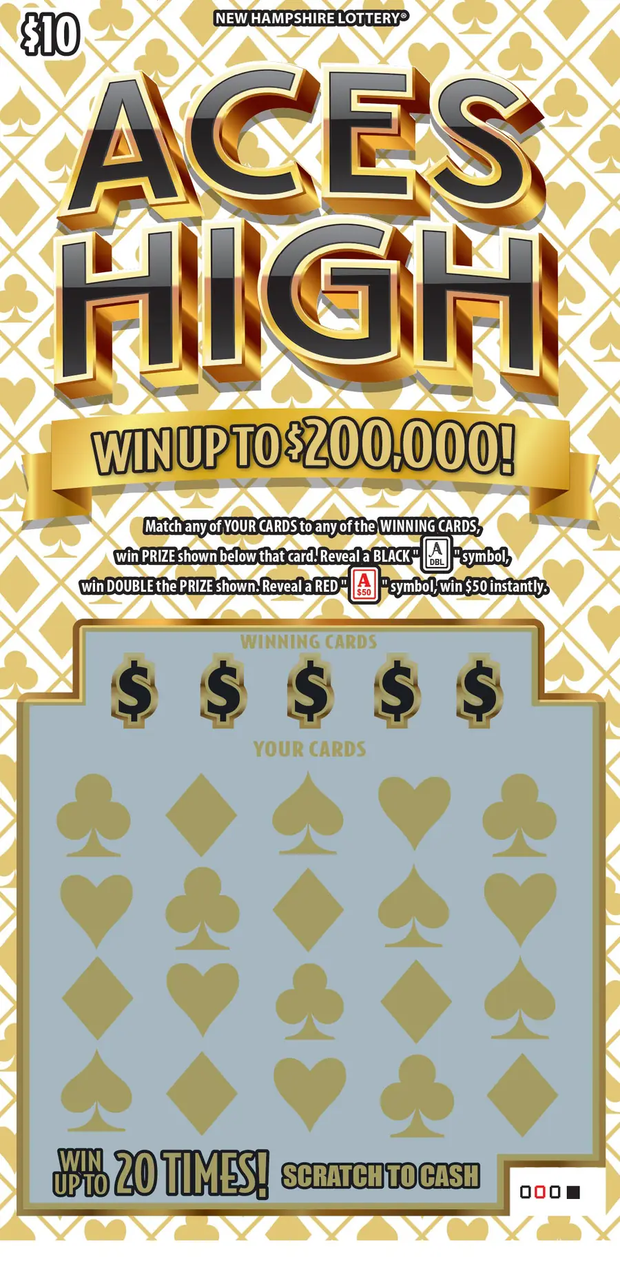 Aces High New Hampshire scratch game ticket