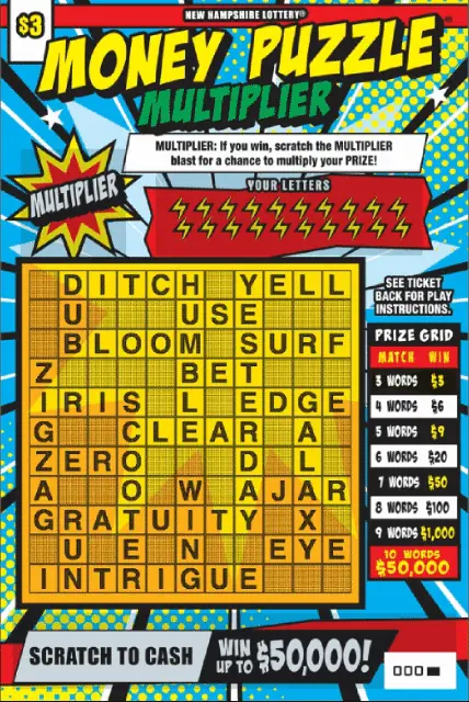 Money Puzzle Multiplier New Hampshire scratch game ticket