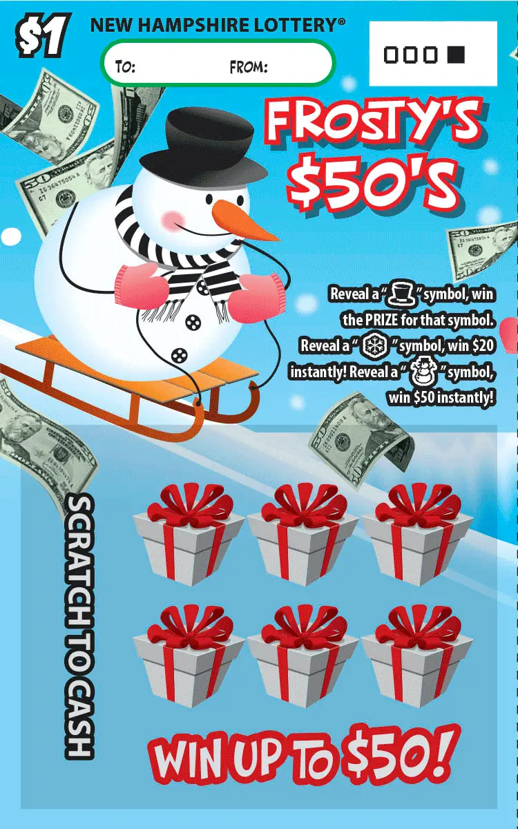 Frosty's $50's New Hampshire scratch game ticket