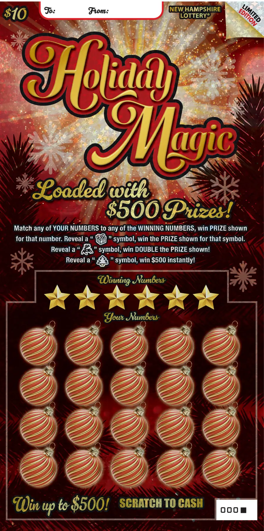 Holiday Magic New Hampshire scratch game ticket