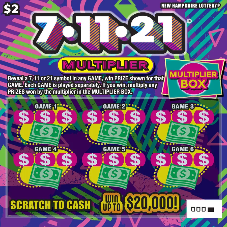 7•11•21 Multiplier New Hampshire scratch game ticket