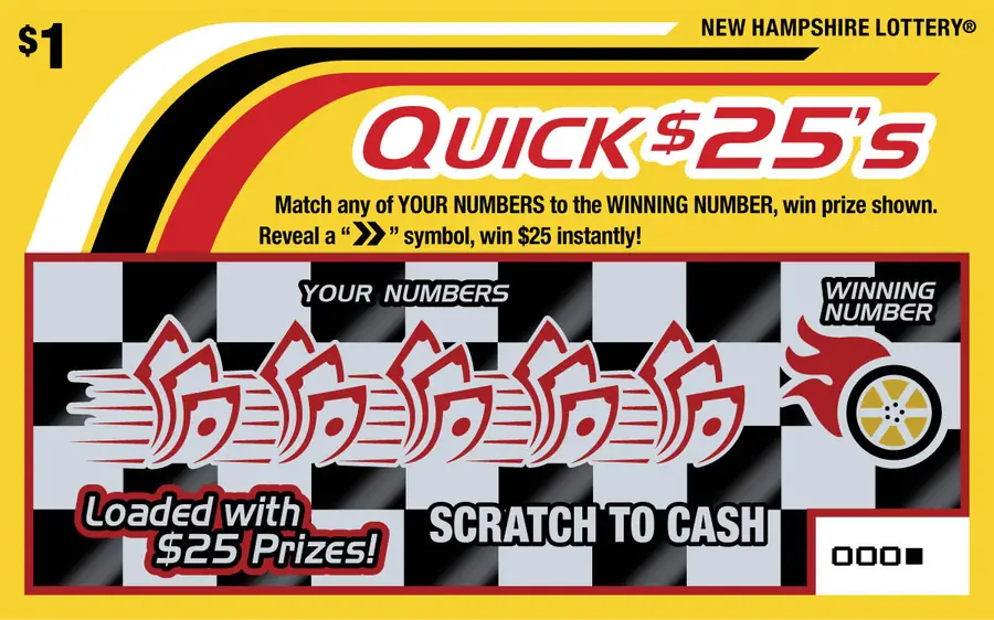 Quick $25's New Hampshire scratch game ticket
