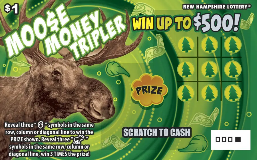 Moo$e Money Tripler New Hampshire scratch game ticket