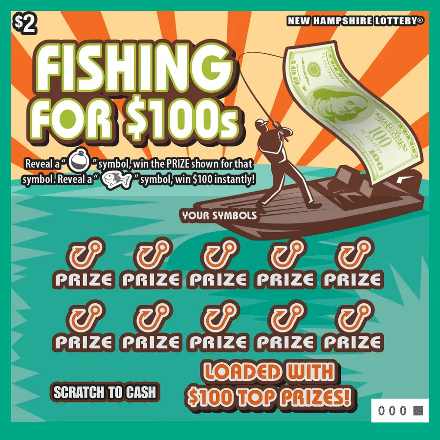 Fishing For $100s New Hampshire scratch game ticket