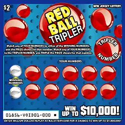 Red Ball Tripler New Jersey scratch-off ticket