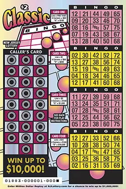 Classic Bingo New Jersey scratch-off ticket