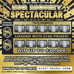 Big Money Spectacular New Jersey scratch-off ticket
