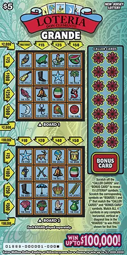 LOTERIA Grande New Jersey scratch-off ticket