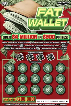 Fat Wallet New Jersey scratch-off ticket