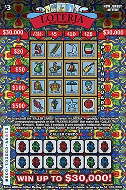 LOTERIA New Jersey scratch-off ticket