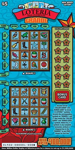 LOTERIA Grande New Jersey scratch-off ticket