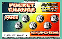 Pocket Change New Jersey scratch-off ticket