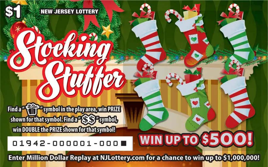 Stocking Stuffer New Jersey scratch-off ticket