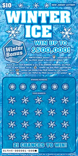 Winter Ice New Jersey scratch-off ticket