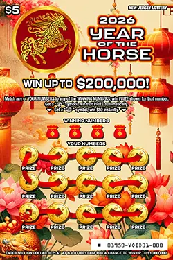 Year Of The Horse New Jersey scratch-off ticket