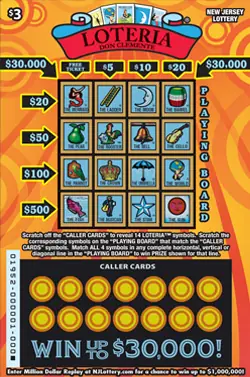 LOTERIA New Jersey scratch-off ticket
