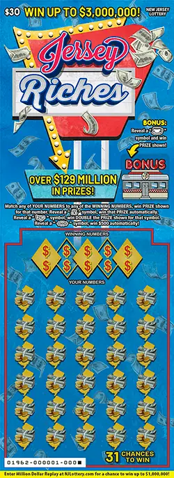 Jersey Riches New Jersey scratch-off ticket