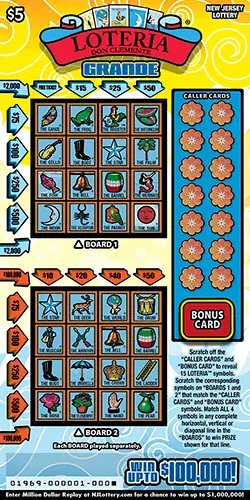 LOTERIA Grande New Jersey scratch-off ticket