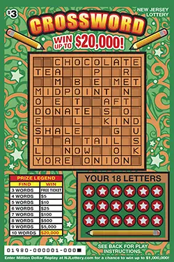 Crossword New Jersey scratch-off ticket