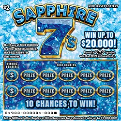 Sapphire 7's New Jersey scratch-off ticket