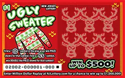 Ugly Sweater New Jersey scratch-off ticket