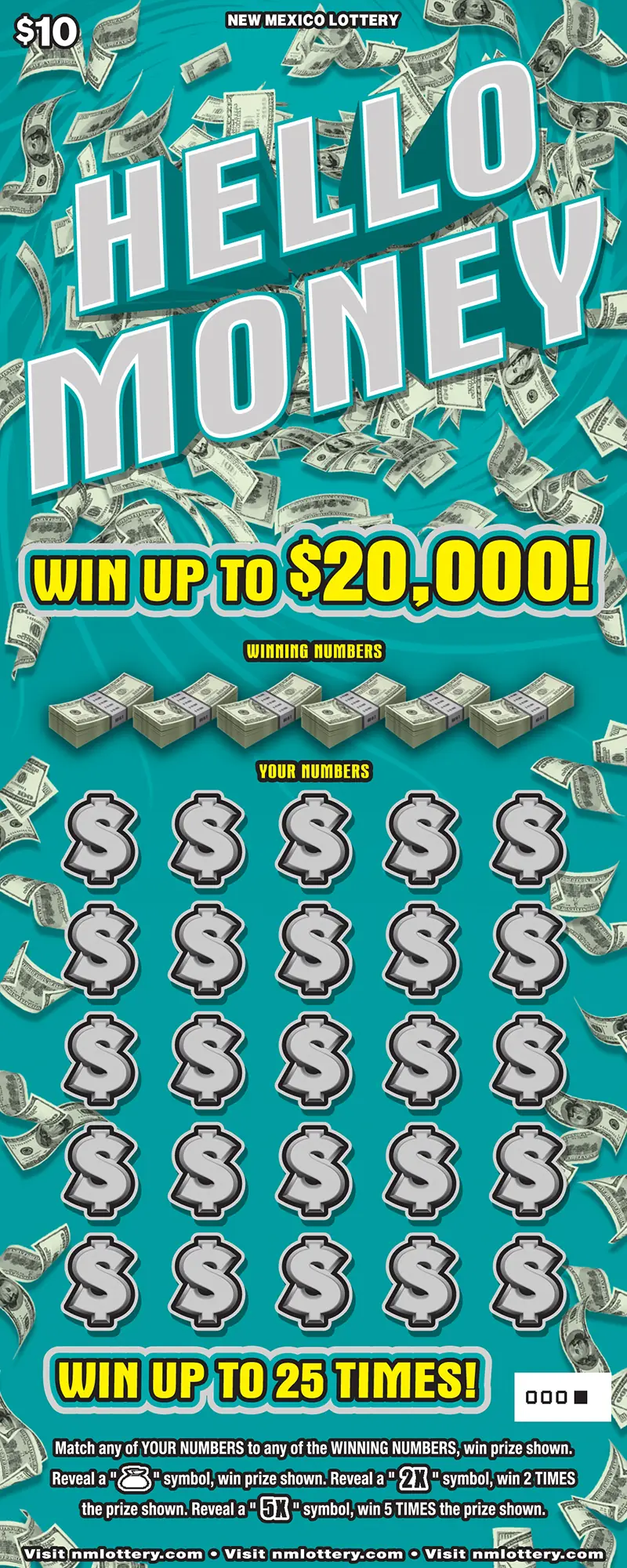 Hello Money New Mexico scratcher ticket