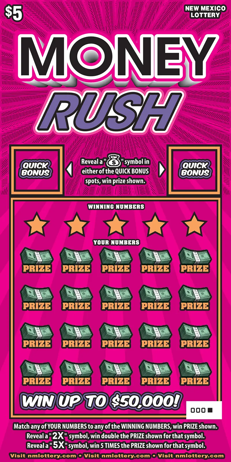 Money Rush New Mexico scratcher ticket