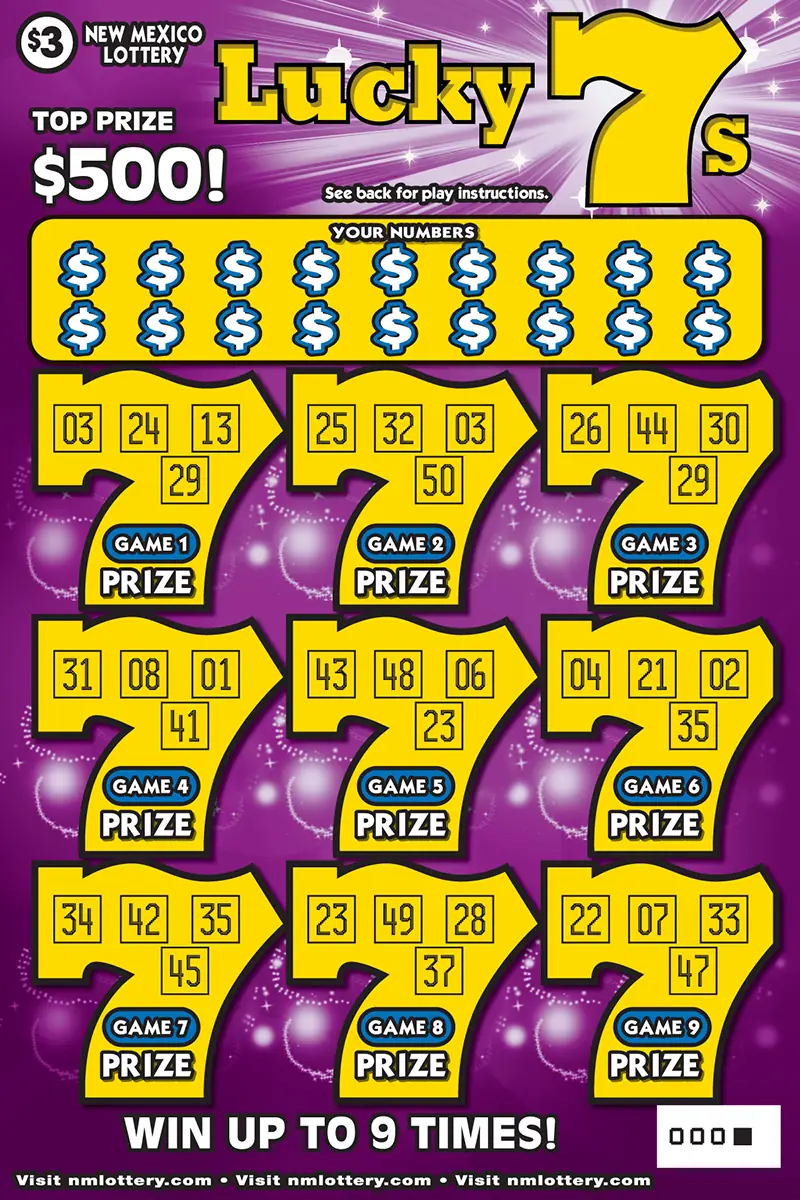Lucky 7s New Mexico scratcher ticket