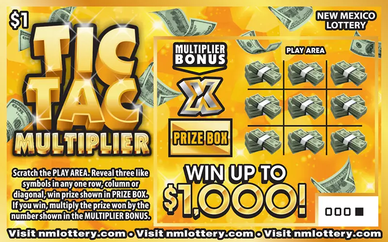 Tic Tac Multiplier New Mexico scratcher ticket