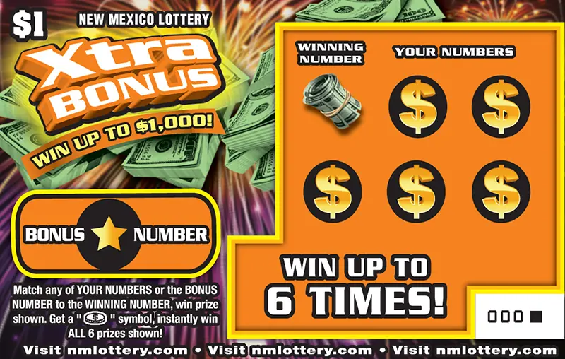 Xtra Bonus New Mexico scratcher ticket