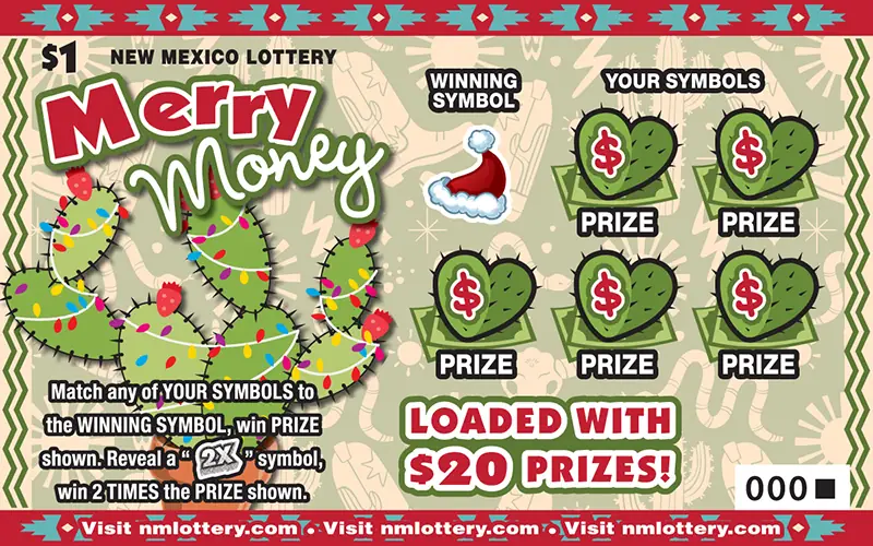 Merry Money New Mexico scratcher ticket
