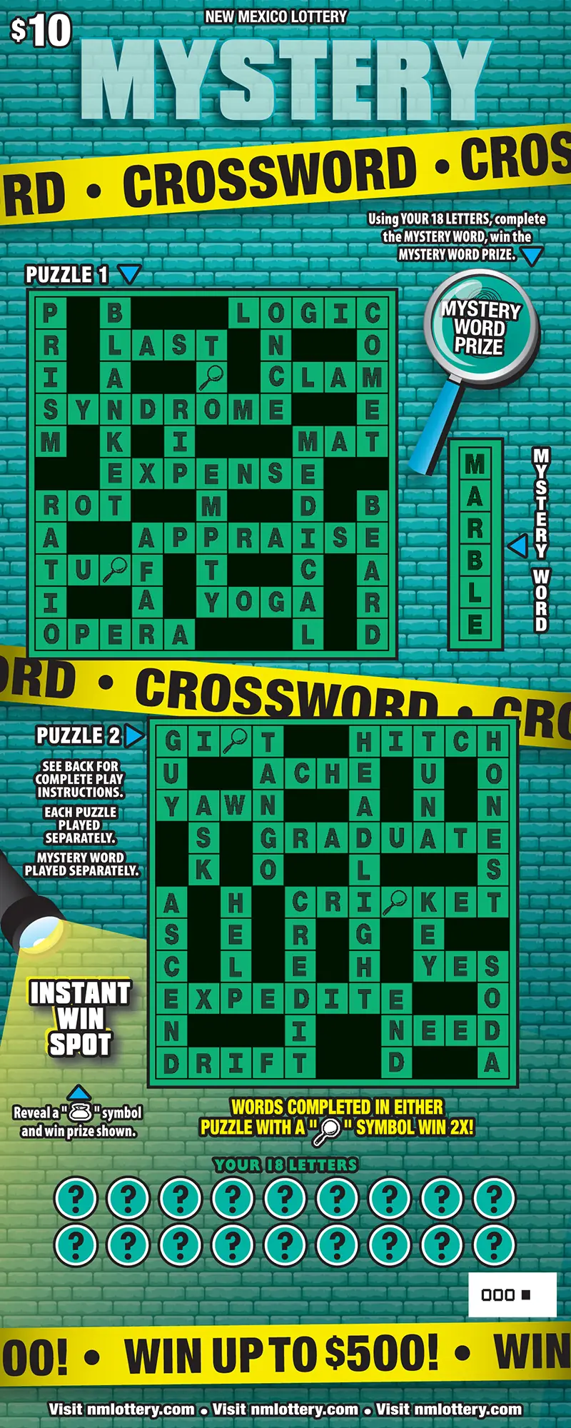 MYSTERY CROSSWORD New Mexico scratcher ticket