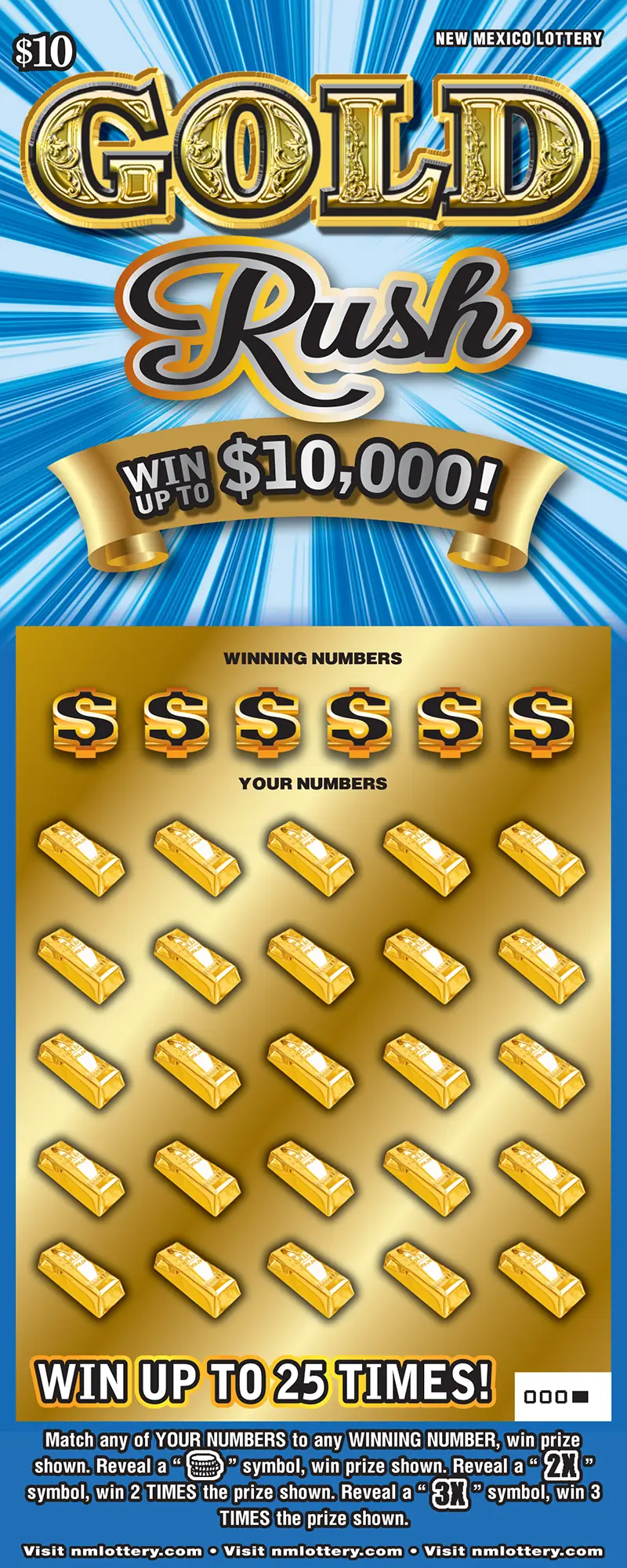 Gold Rush New Mexico scratcher ticket