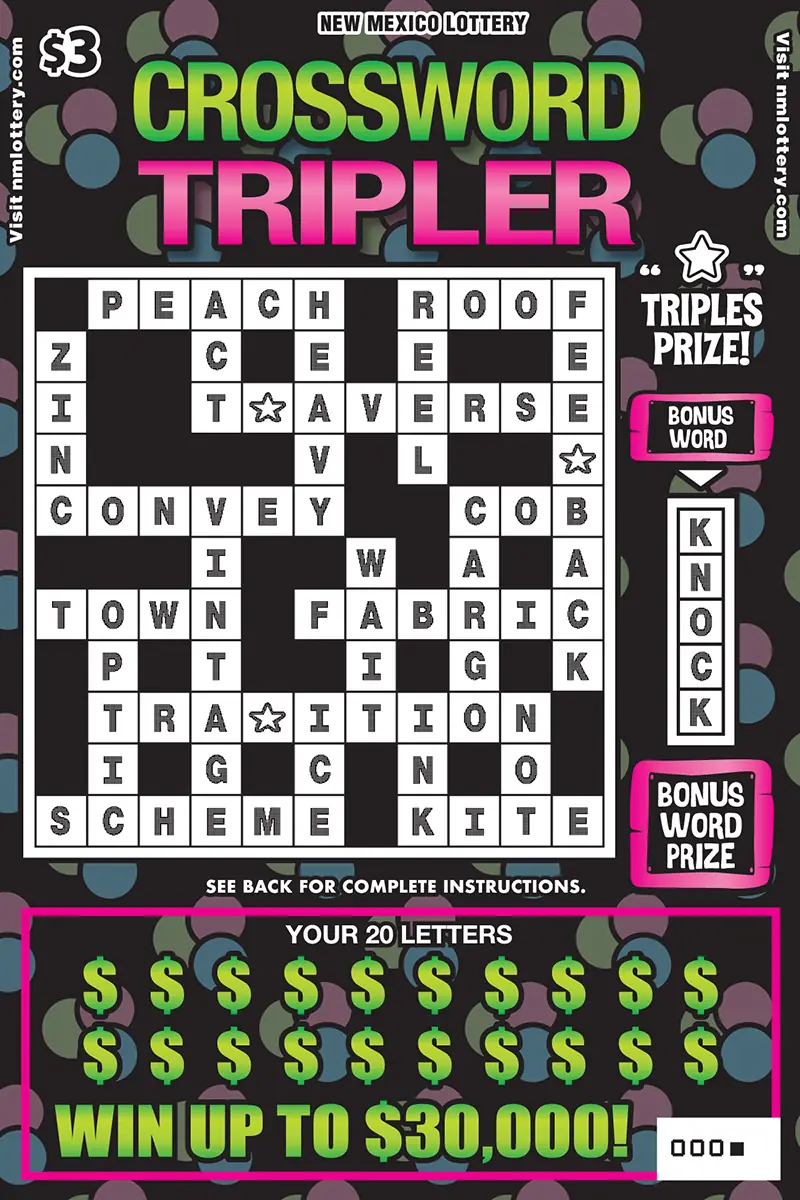 Crossword Tripler New Mexico scratcher ticket