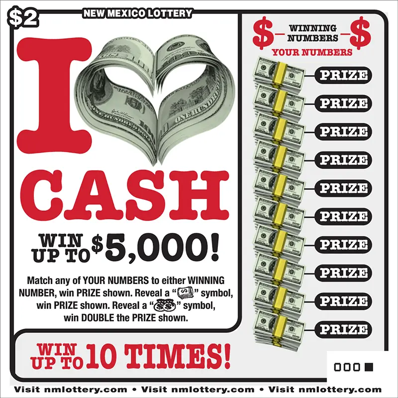 I Love Cash New Mexico scratcher ticket
