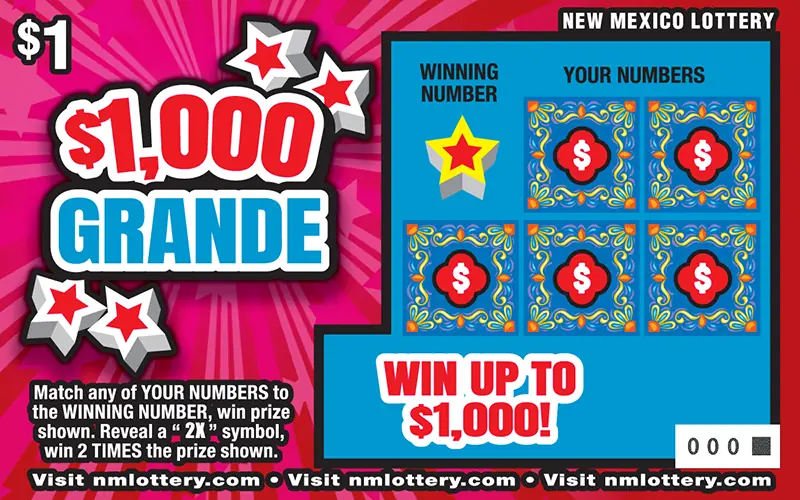 $1,000 Grande New Mexico scratcher ticket