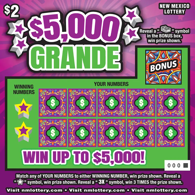 $5,000 Grande New Mexico scratcher ticket