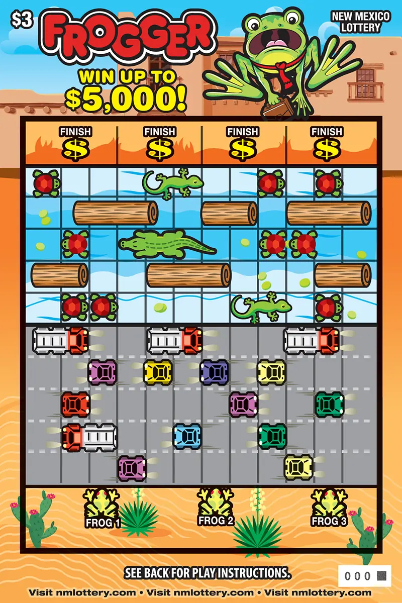 Frogger New Mexico scratcher ticket