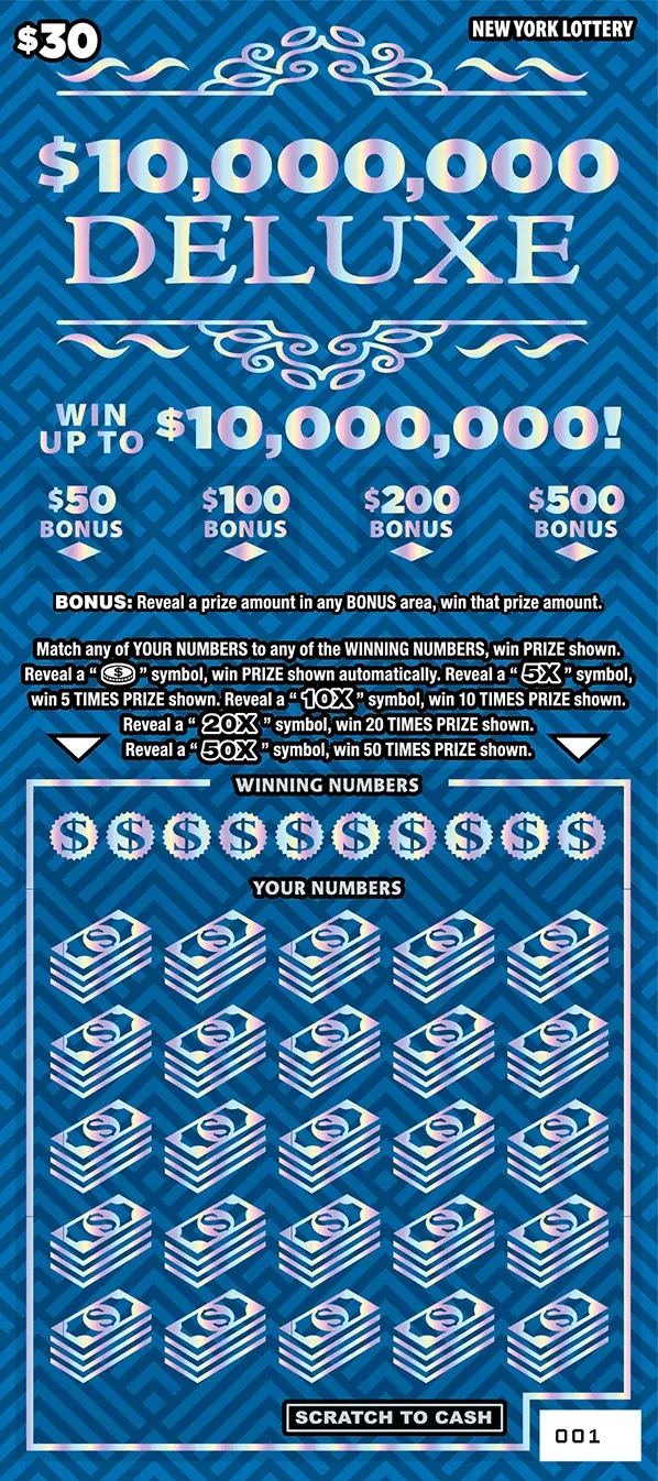 $10,000,000 DELUXE New York scratch-off ticket