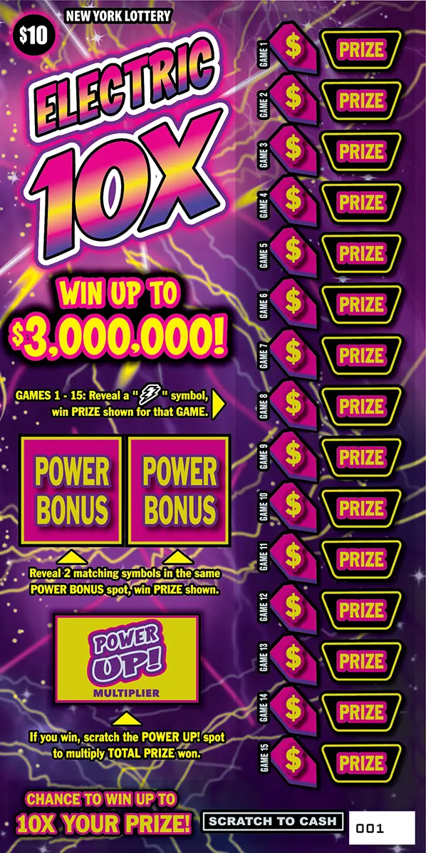 ELECTRIC 10X New York scratch-off ticket