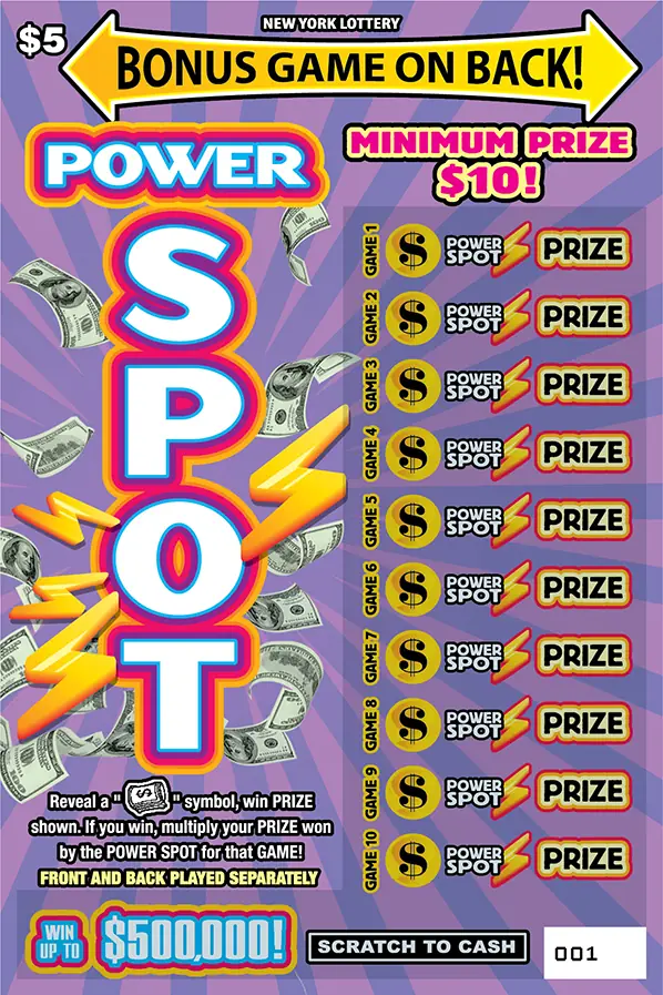 POWER SPOT New York scratch-off ticket