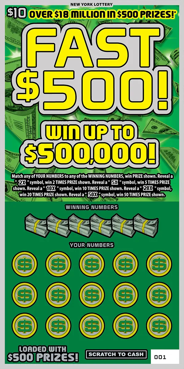 FAST $500! New York scratch-off ticket
