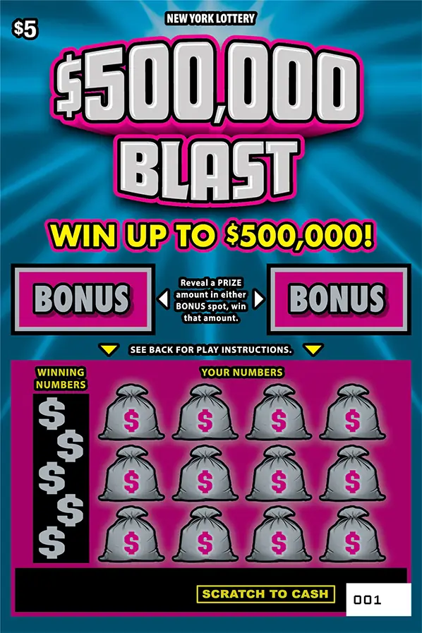$500,000 BLAST New York scratch-off ticket