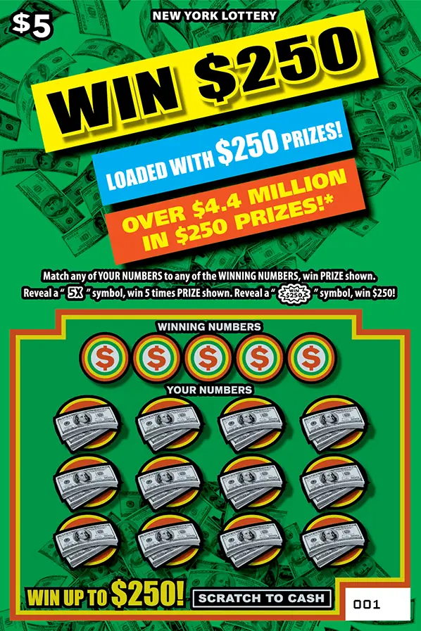 WIN $250 New York scratch-off ticket