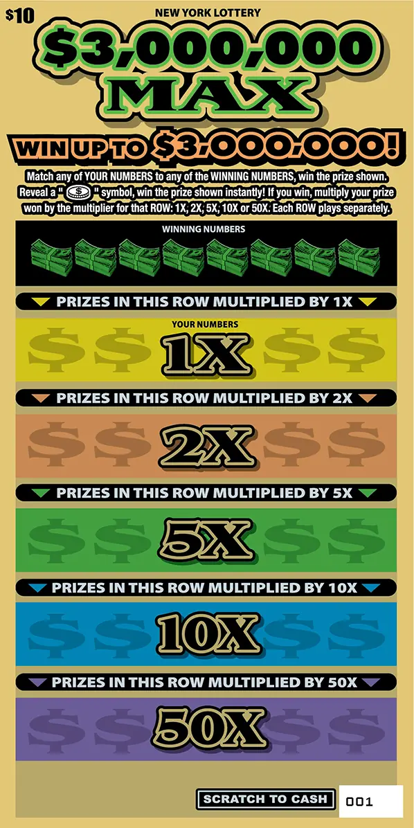 $3,000,000 MAX New York scratch-off ticket